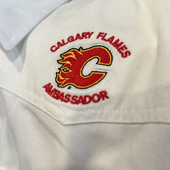 Vintage Roper Calgary Flames Ambassador Button Down Shirt - Picture 3 of 5